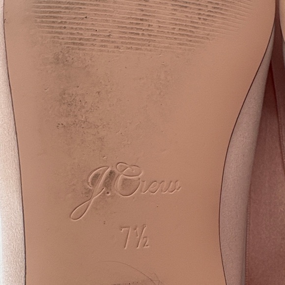J. Crew Satin Pleated Toe Pale Petal Pink Ribbon Tie Ballet Flats Size 7.5 - Picture 2 of 10